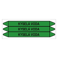Značení potrubí, kyselá voda,3 ks, 355 × 37 mm